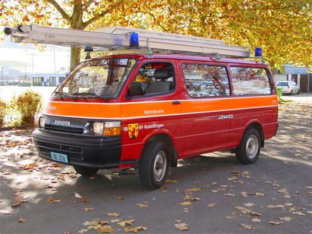 Toyota Zubringer Fahrzeug Feuerwehr Konolfingen